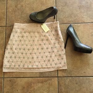 NWT Embellished  blush light pink mini skirt